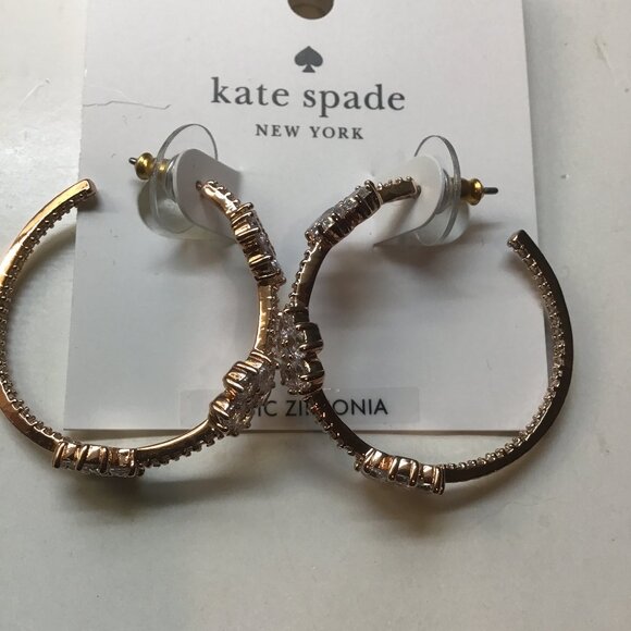 Kate Spade New Rose Gold Flower Hoop Earrings - Picture 1 of 2